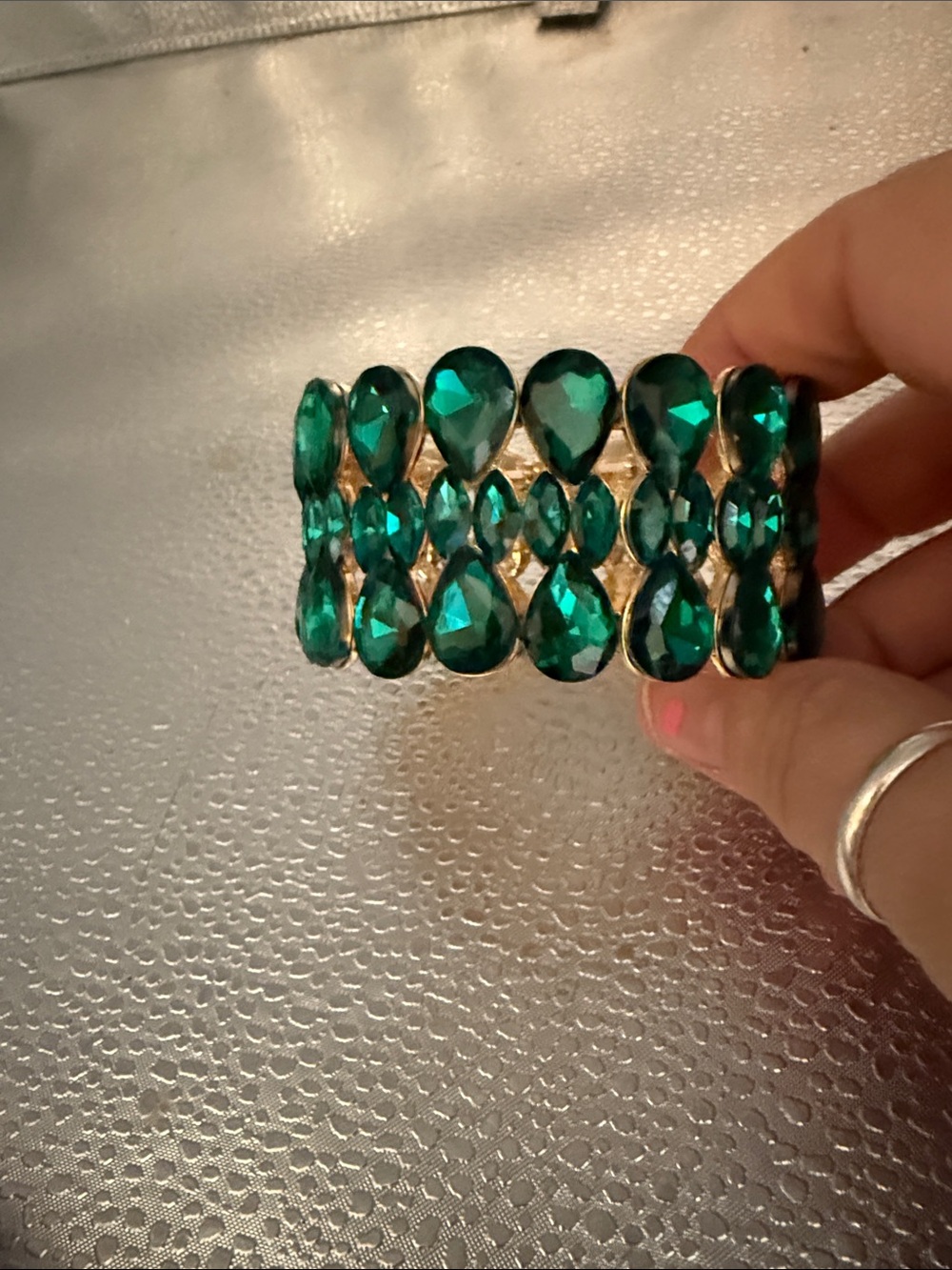 Emerald Crystal Stretch Bracelet